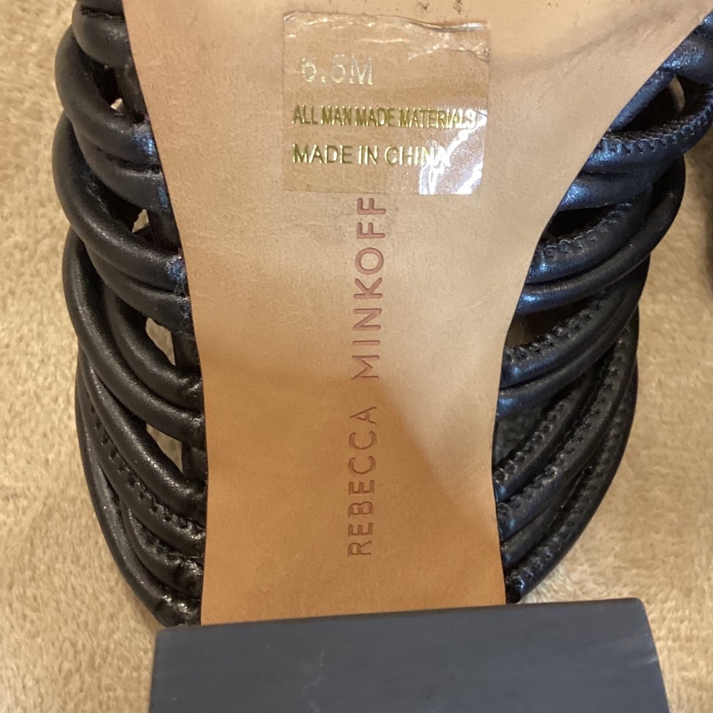 Rebecca Minkoff Calanthe Black Strappy Block Heel Sandal SZ US 6.5/UK 4.5/EU 37‎ - Picture 8 of 8